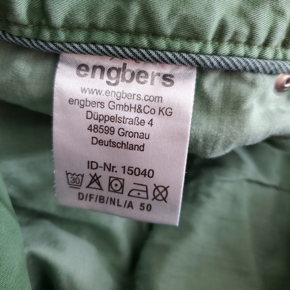 Engbers Men's Pants Straight Leg Stretch Leisure Regular 50 W34 L32 Green. - Picture 5 of 8